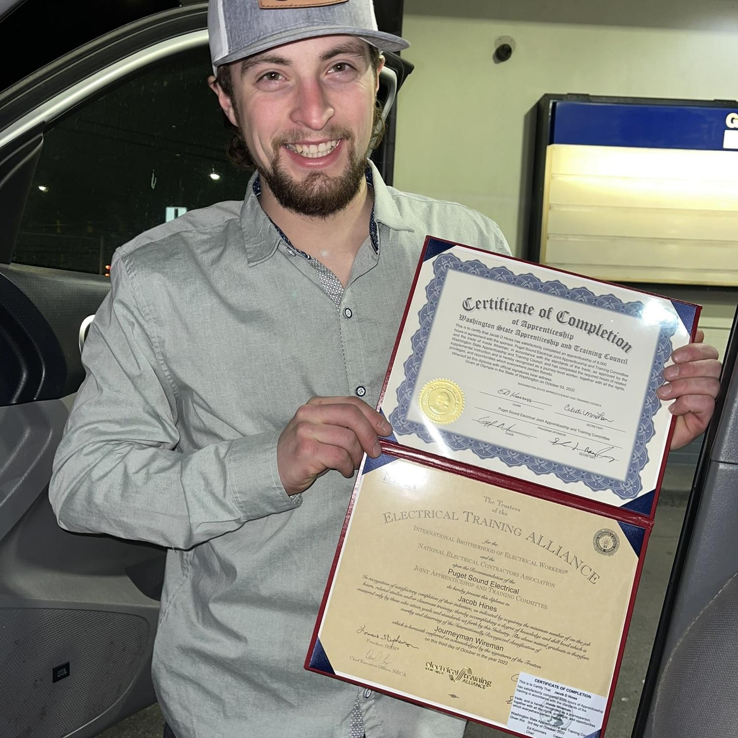 Jacob officially a journeyman!