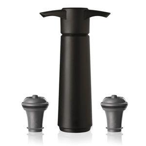 Vacu Vin Original Wine Saver with 2 Vacuum Bottle Stoppers – Wine Preserver Pump for Red or White Wine – Manual Air Remover System – Airtight Seal – Keep Wine Fresh Longer – Black