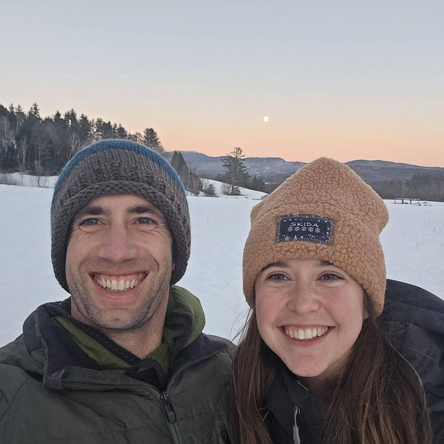 Taking in the full moon rising above Mt. Hunger!