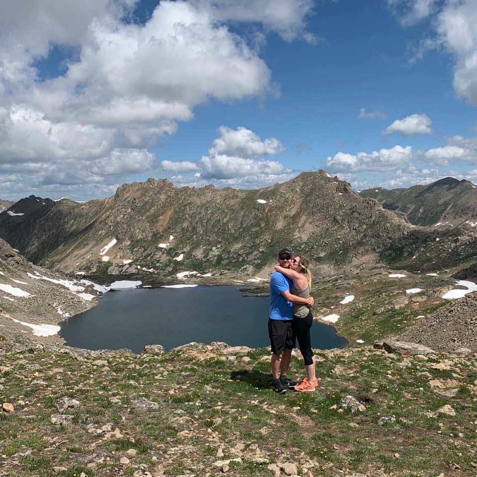 Celebrating our 2-year anniversary on top of Lost Man Lake. June 16th, 2020