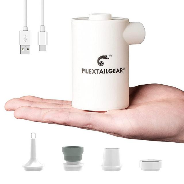 FLEXTAILGEAR MAX Pump 2020 Portable Air Pump with 3600mAH Battery USB Rechargeable Air Pump-Quick Inflate Deflate for Air Mattress, Pool Toys, Floats, Swimming Ring, Air Bed, Vacuum Storage Bags