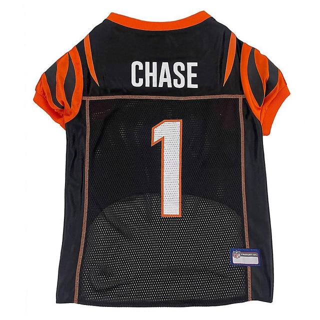 NFLPA JA'MARR Chase PET Jersey, NFL Dog Shirt, Size X-Large, Cincinnati Bengals Mesh Jersey for Dogs