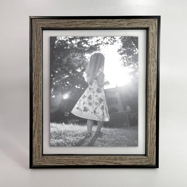 10" x 12" Float to 8" x 10" Single Image Frame Rustic Walnut/Black - Threshold™