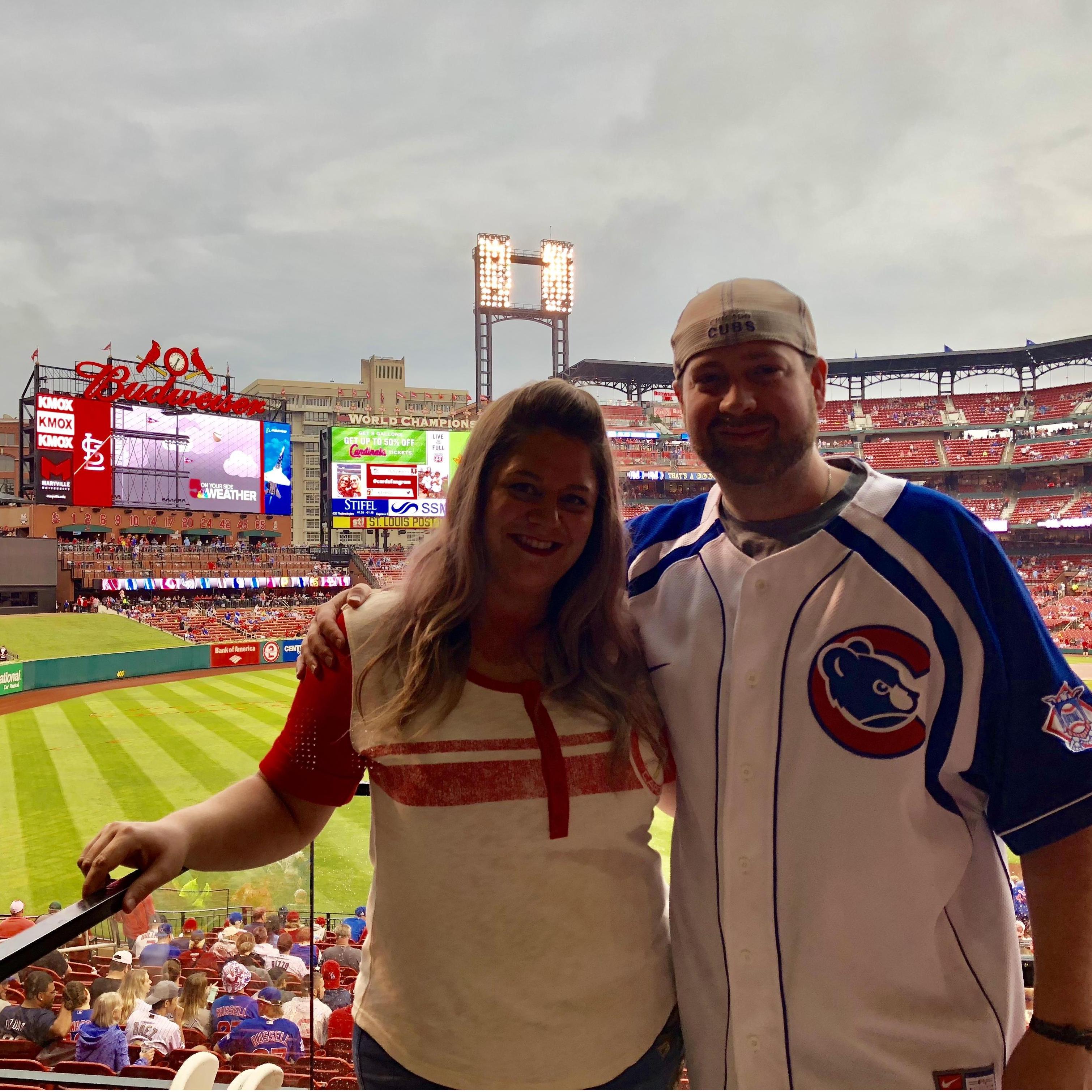 This Cardinals fan never thought she’d fall for a Cubs fan!