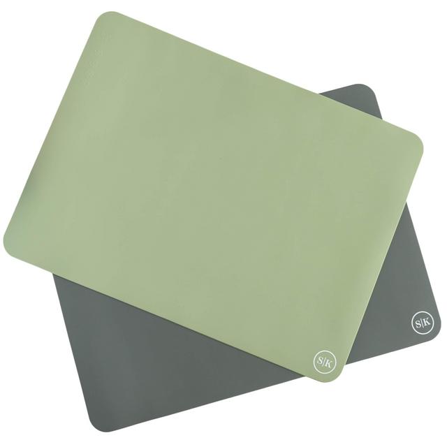 The Silicone Kitchen Silicone Oven Baking Mats - Set of Two - Half Sheet - Green/Gray