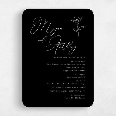 Black Rounded Wedding Program - Belencito