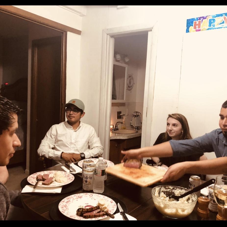 The fam enjoying dinner together, these are memories that last a lifetime