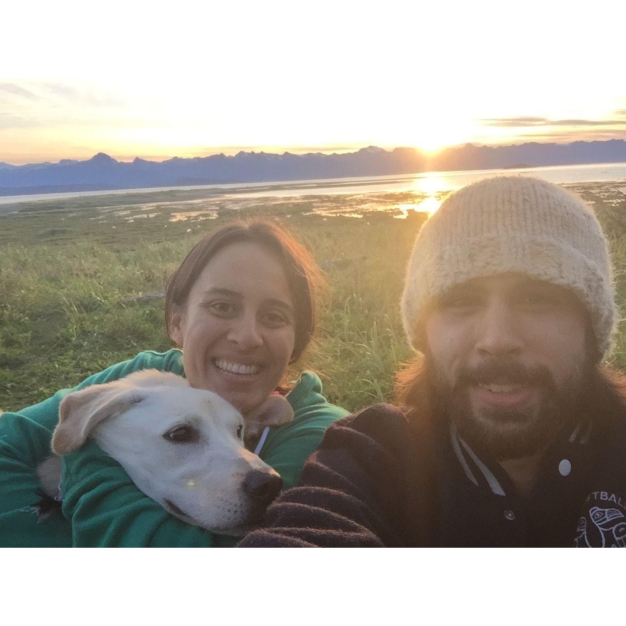 Theresa, Derek and our pup Oonaa, in 2015.