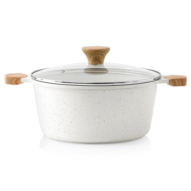 SENSARTE Ceramic Nonstick Dutch Oven 4.5QT, Nonstick Induction Stock Pot Stew Pot with Lid, Non-toxic Healthy Cooking Pot, PFAS and PTFE Free