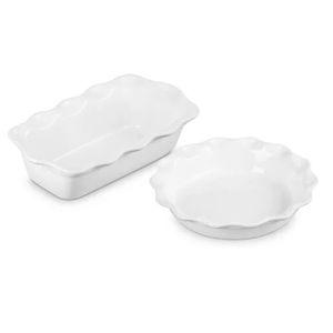 Le Creuset Heritage Pie Dish and Fluted Loaf Pan Set