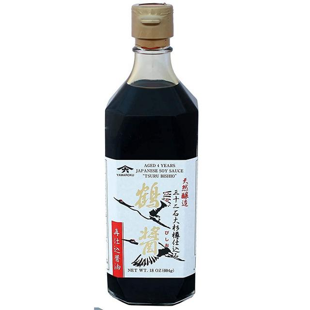 Yamaroku Shoyu Pure Artisan Dark Sweet Japanese Premium Gourmet Barrel Aged 4 Year Soy Sauce "Tsuru Bisiho", 18oz (532ml) (18oz, 1)… (2 Pack)