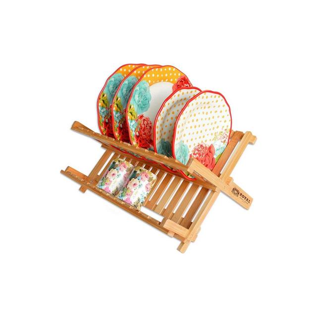 Royal Craft Wood Bamboo 2 Tier Dish Drying Rack