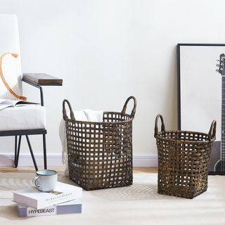 Erika 2-Piece Open Weave Bamboo Basket Set