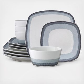 Colorscapes Layers 12-Piece Square Dinnerware Set, Service for 4