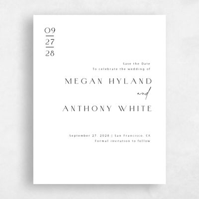 White Wedding Save the Date - Avinyo Portrait