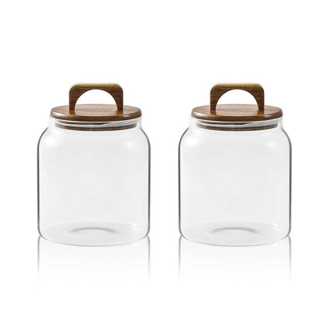 Sweejar Glass Jars for Laundry Room Organization, Half-Gallon Laundry Pods Container, Glass Food Storage Jars with Airtight Lid, 2 Pack, Hand Lid