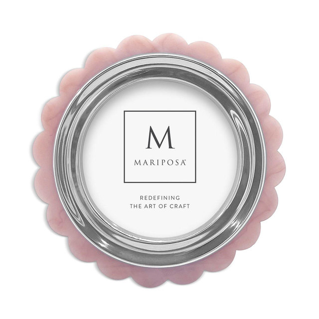 Mariposa Pink Acrylic Scallop Round Frame, 6" Round