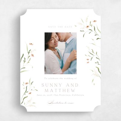 White Ticket Wedding Save the Date - Pero Photo