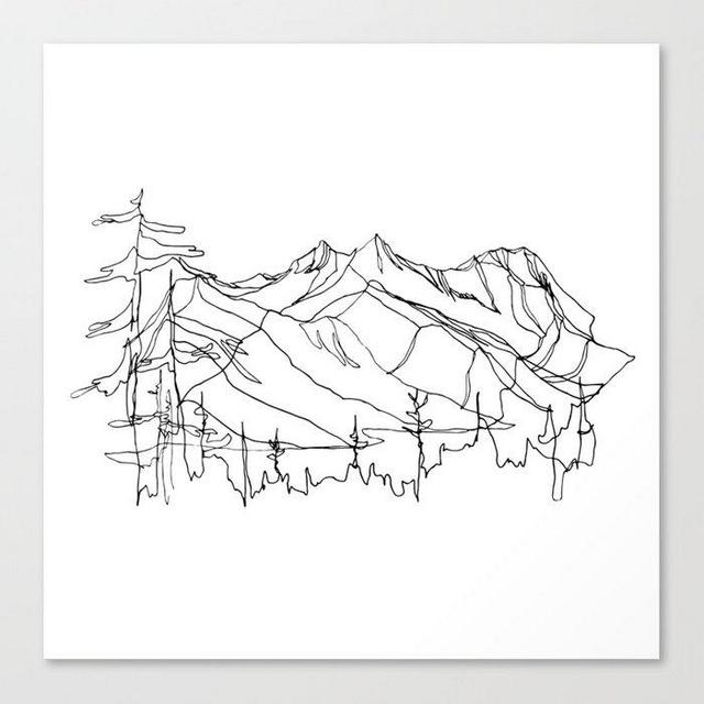 Squamish Summits :: Single Line Canvas Print