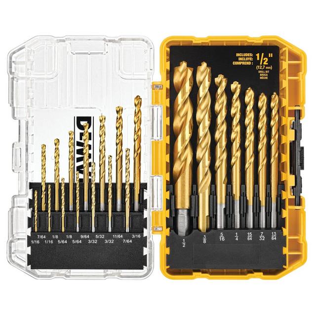 DEWALT Titanium Drill Bit Set, Pilot Point, 21-Piece (DW1361)