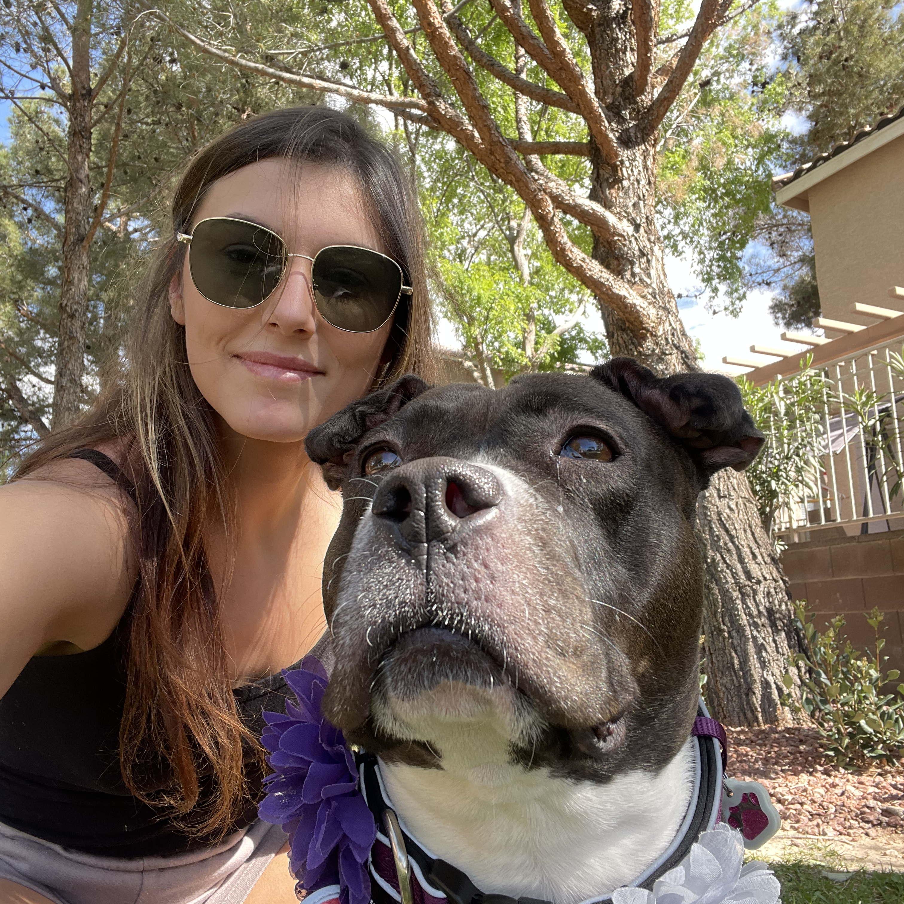 Mikayla and Leia on a walk