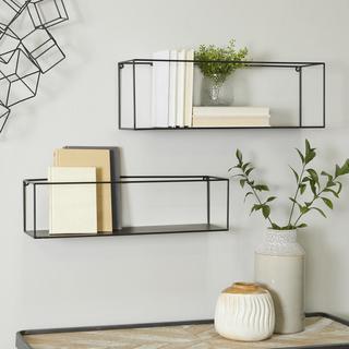 2-Piece Minimalist Open Wall Shelf Set