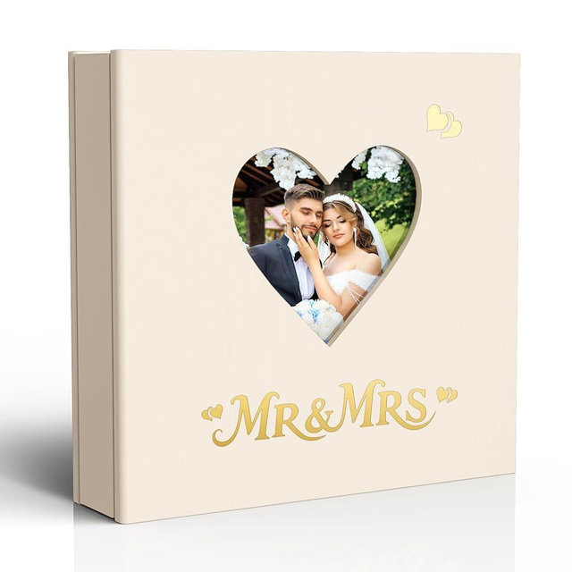 Barsone Linen Wedding Photo Album 4x6 with 400 Pockets(Large Capacity Customizable Memory Book, Custom Engraved Cover, Bridal Photo Album for Engagement, Gifts & Memory Keepsake)