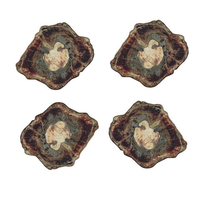 Fossil Drink Coasters in Multi, Set of 4 in a Gift Box