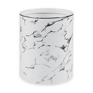 Marble Wastebasket in Silver