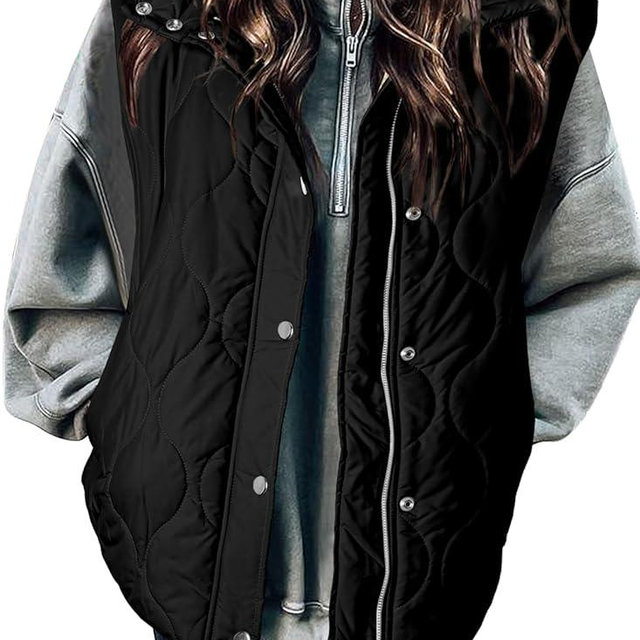 EVALESS Cropped Puffer Vest Women Lightweight Quilted Stand Collar Sleeveless Jackets Fall Winter 2025 Button Zip Up Coat