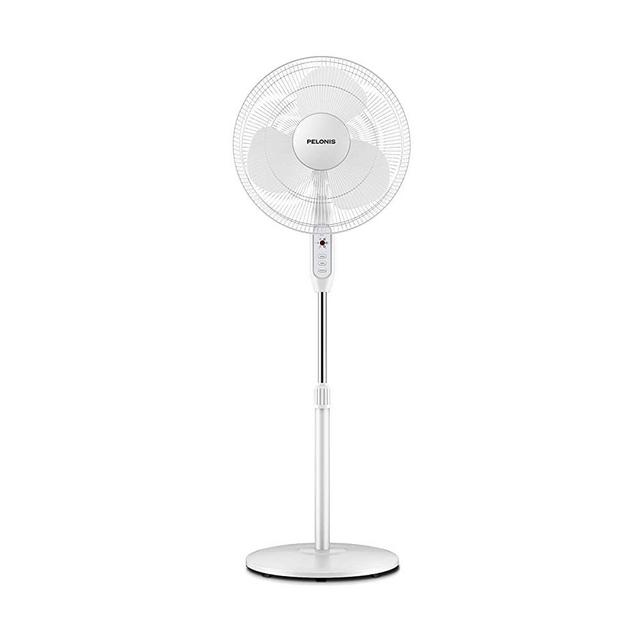 PELONIS 16'' Pedestal Remote Control, Oscillating Stand Up Fan 7-Hour Timer, 3-Speed and Adjustable Height, PFS40A4BBB, 16-inch AC Motor, White