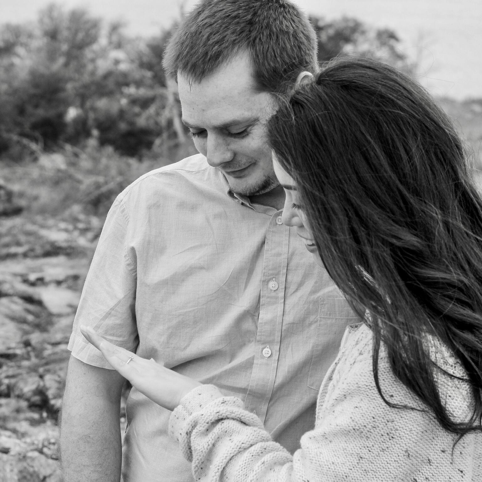 Admiring the ring that once belonged to his grandmother, great great grandmother, and now makes me the luckiest, his girl :)