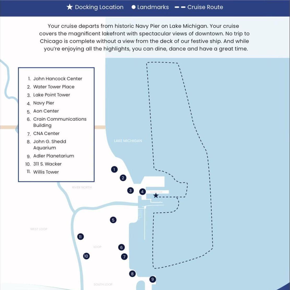 The Spirit of Navy Pier cruise route!
