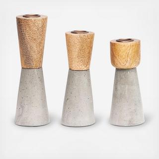 Cement 3-Piece Candle Holder Set