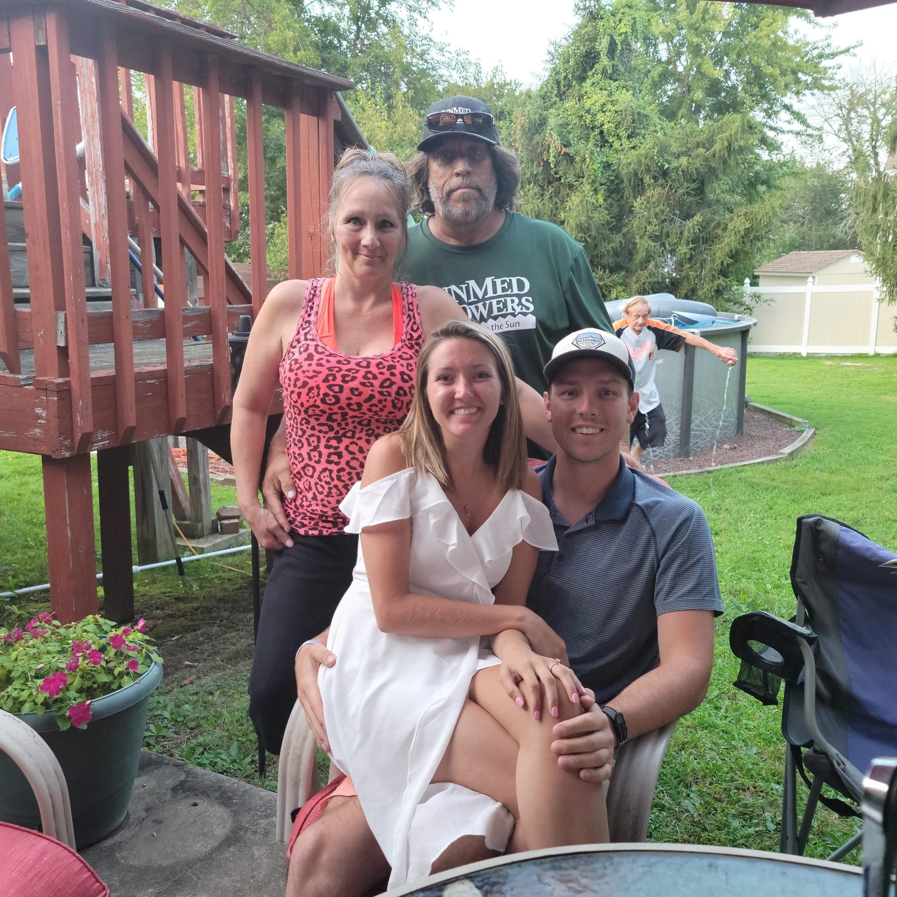 September 2020. 
Visiting Jay's family in Maryland. 
Pictured behind Jay and Courtney:
Vicky (mother of the groom) and Ray.