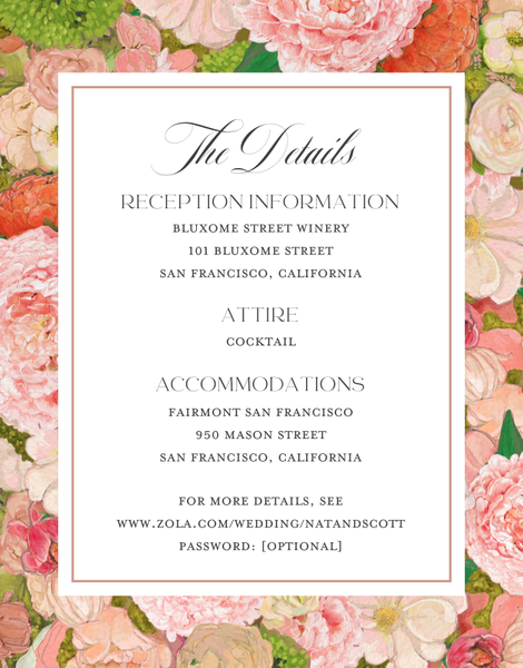 Horto | Coral | Zola Wedding Enclosure Cards