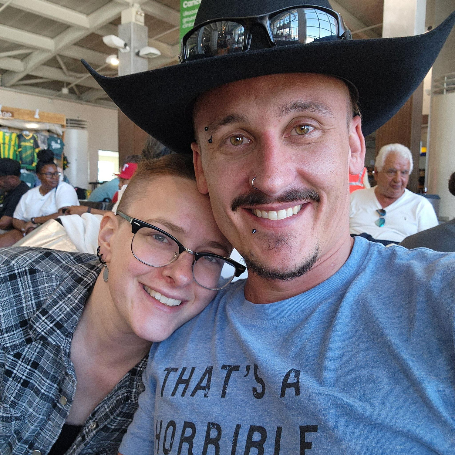Coming back from a trip to Jamacia.