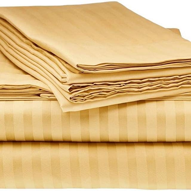 Italian Prestige Collection 4PC Sheet Set – 1800 Hotel Luxury Double Brushed Microfiber Bed Sheet - Deep Pocket – Fitted Sheet, Flat Sheet, Pillow Cases – Queen - Gold