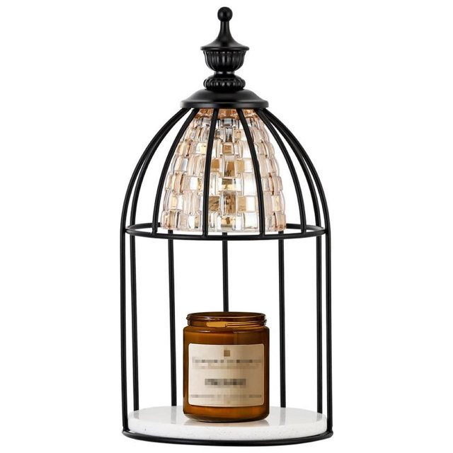 Candle Warmer Lamp for Top-Down Candle Melting, Vintage Aromatherapy Wax Melting lamp,Night Lamp (Black)