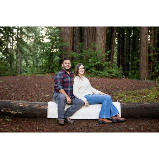 Some of our engagement photos taken at Joaquin Miller Park in Oakland.