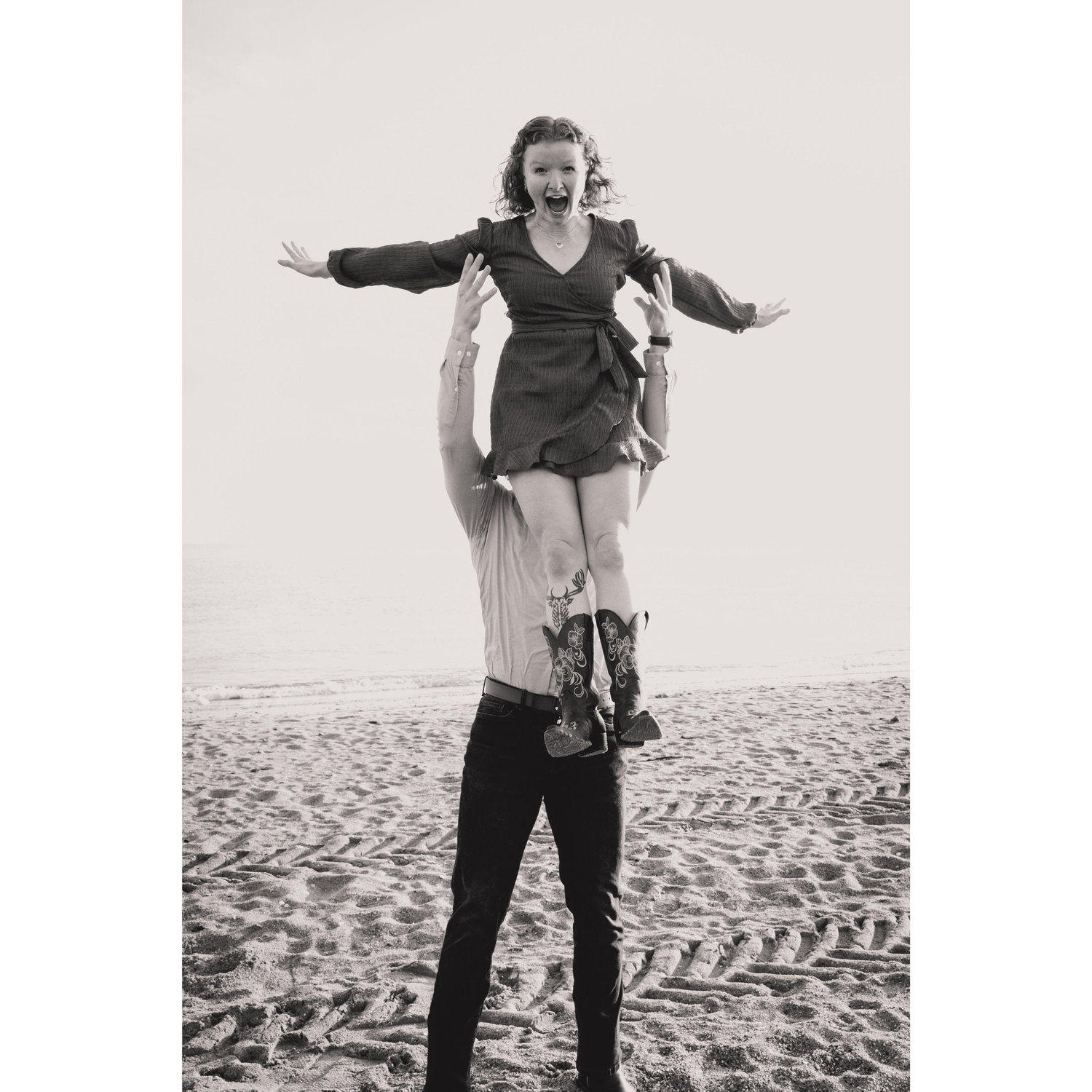 Levi throwing his new fiancée in the air the day of their engagement