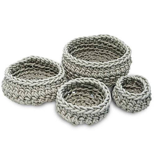 Classico Round Neoprene Rubber Basket, Set of 4 by Neo Design Italy
