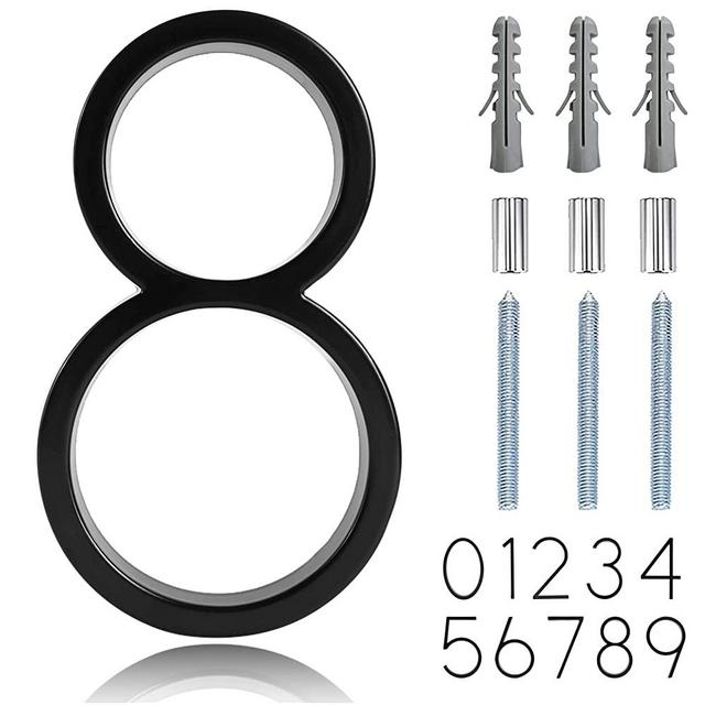 5" Floating Stainless Steel Address House Number, Modern Metal Anti-Rust House Numbers with Nail Kits for Door Garden Mailbox Decor Visibility Signage (8)