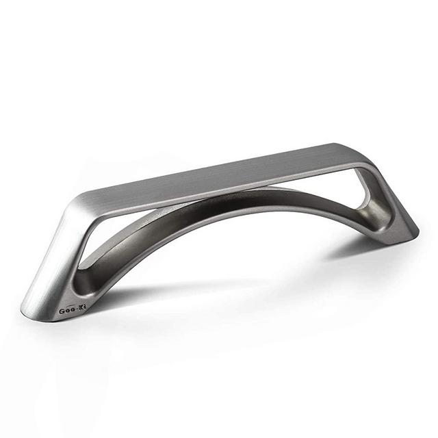 Goo-Ki 6 Pack 3.78''Hole Center Arch Brushed Nickel Cabinet Pulls Simplicity Hollow Out Shaped Matte Drawer Pulls Zinc Alloy Handles Cabinet Hardware