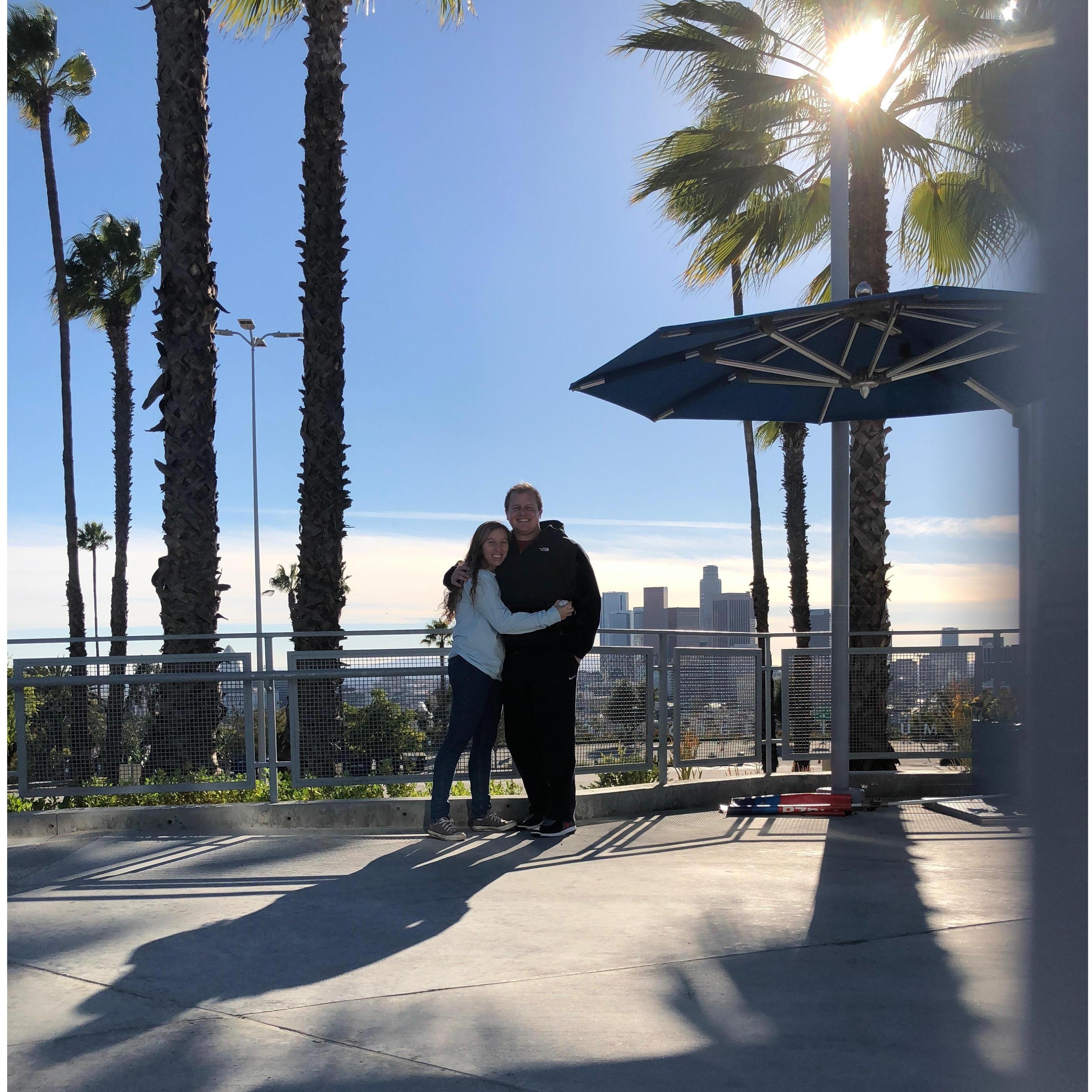 Right after we got engaged at Dodger Stadium in December!