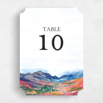 Blue Ticket Wedding Table Number - Deepcreek