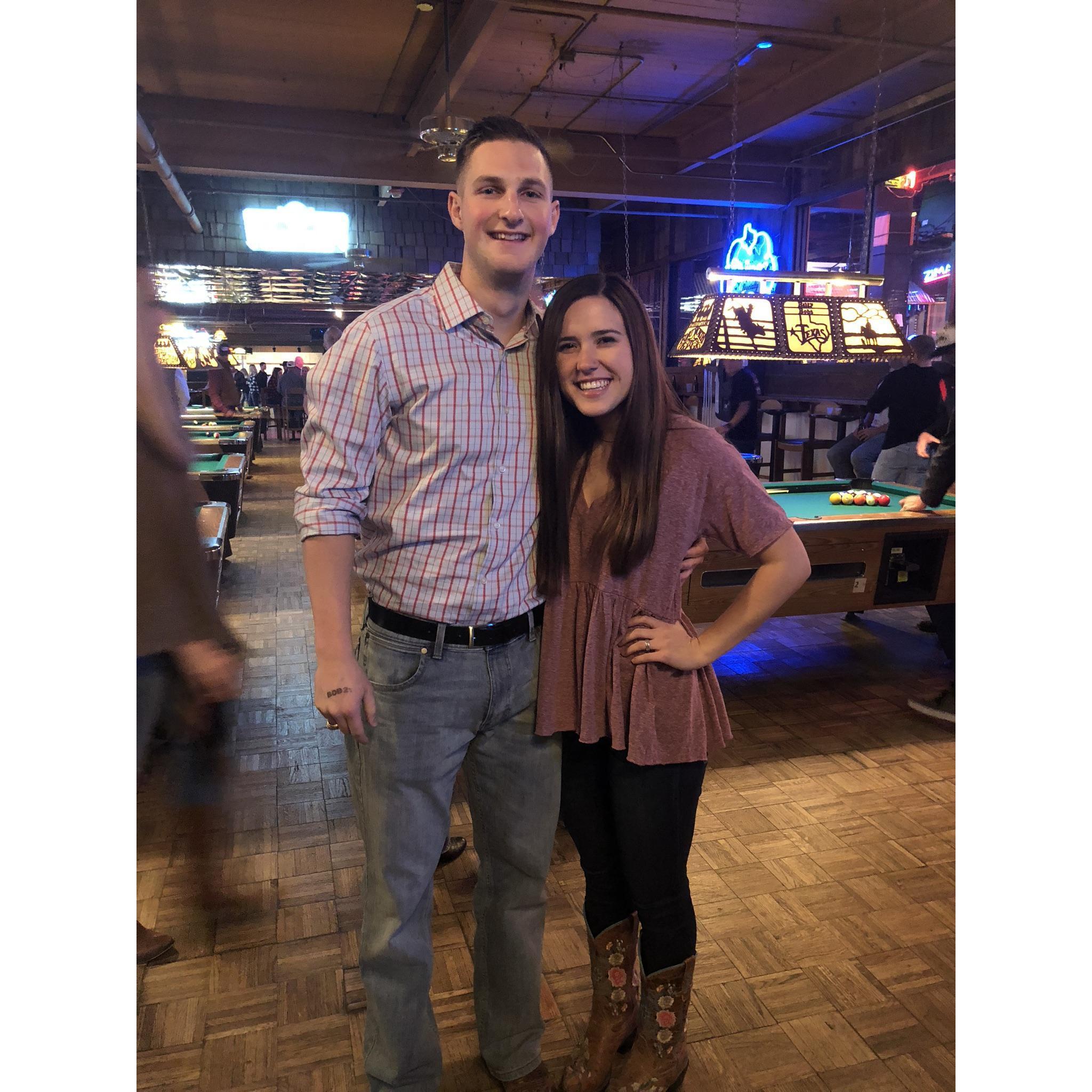 Celebrating Becca's 21st birthday at Billy Bobs!