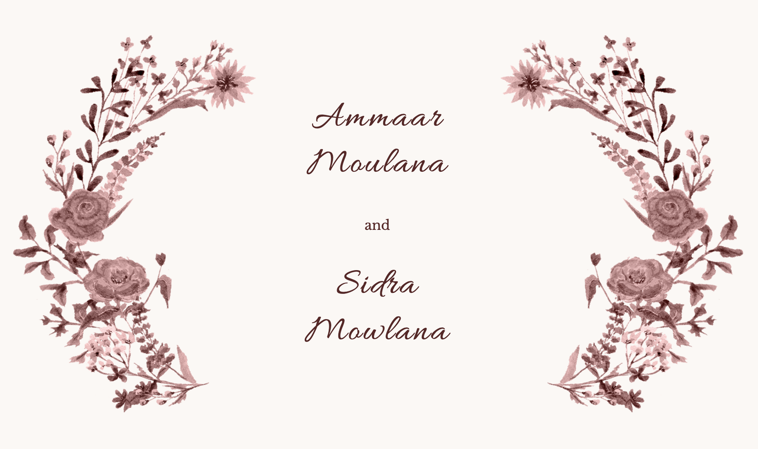 The Wedding Website of Sidra Mowlana and Ammaar Moulana