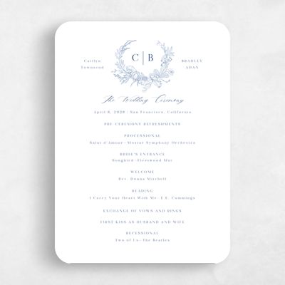 Blue Rounded Wedding Program - Daphnel