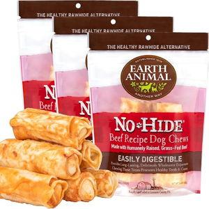Earth Animal No Hide Small Long Lasting Dog Chew Rolls, Beef, 7.2 Oz
